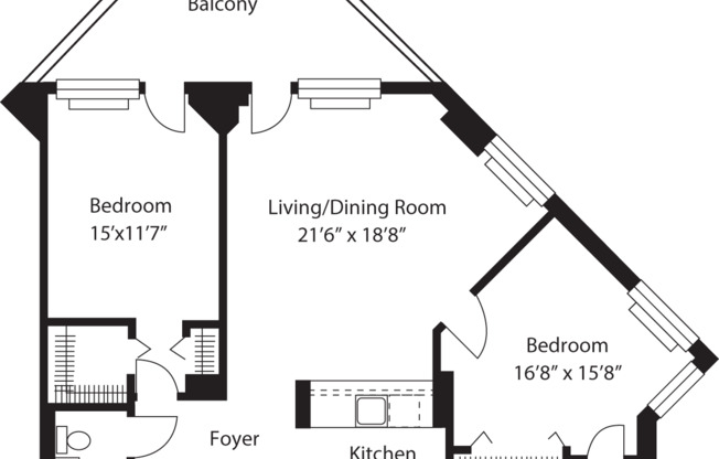 2 beds, 2 baths, 1,133 sqft, $5,091, Unit 2612