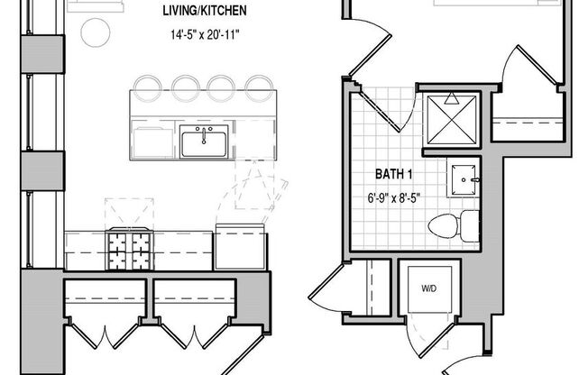 2 beds, 2 baths, 938 sqft, $2,999, Unit 401