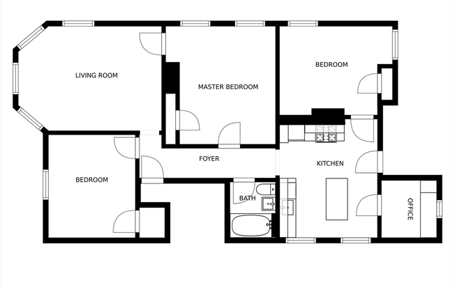 3 beds, 1 bath, 1,150 sqft, $3,400, Unit 3