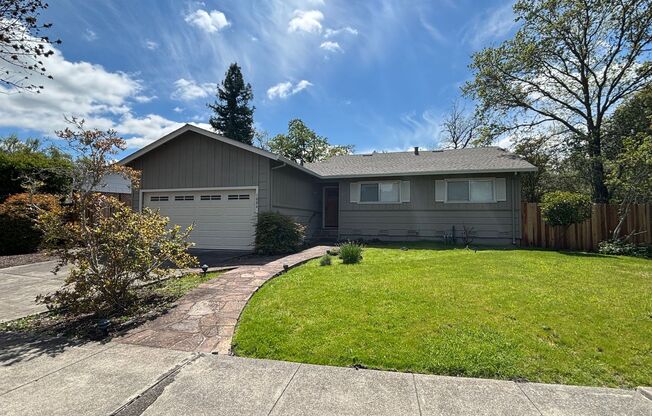 Single Level 3 Bedroom 2 Bathroom Bennett Valley Home with large private backyard
