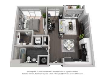 1 bed, 1 bath, 708 sqft, $1,583