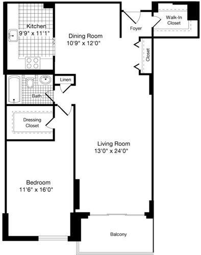 1 bed, 1 bath, 915 sqft, $2,190, Unit 1018