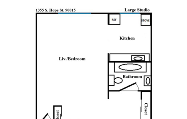 Studio, 1 bath, 380 sqft, $1,245, Unit 403