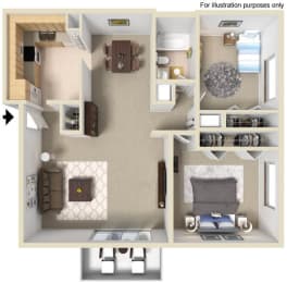 2 beds, 1 bath, 950 sqft, $1,202