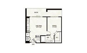 1 bed, 1 bath, 626 sqft, $2,535