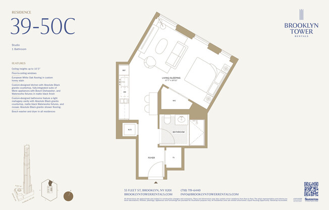 Studio, 1 bath, $4,833, Unit 47C