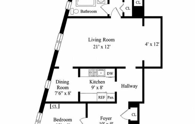2 beds, 1 bath, 1,000 sqft, $6,000, Unit GB