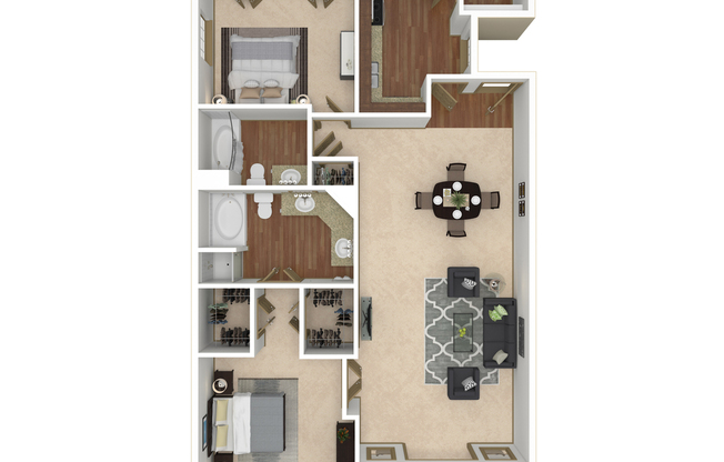 2 beds, 2 baths, 1,400 sqft, $2,070