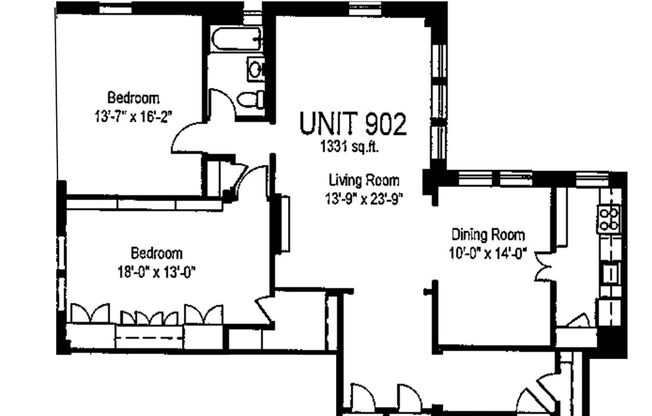 2 beds, 1 bath, 975 sqft, $1,900