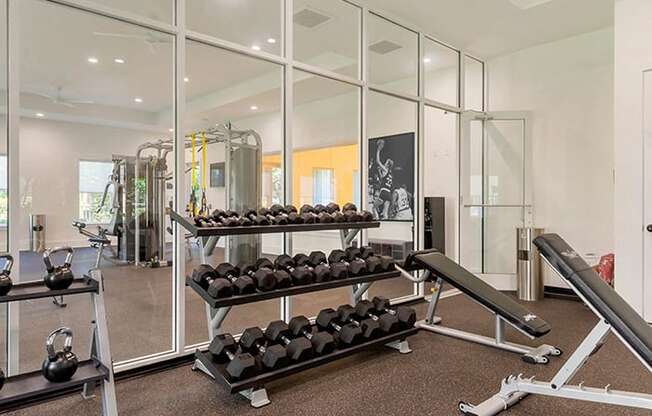 24-Hour Fitness Center With Free Weights at Jamison at Brier Creek, North Carolina, 27617