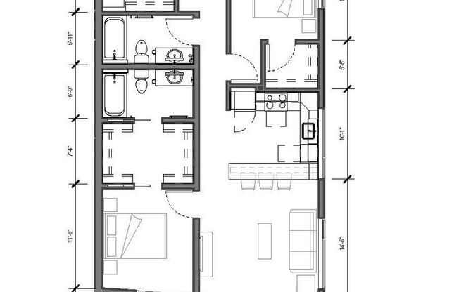 2 beds, 2 baths, 964 sqft, $3,095, Unit 420