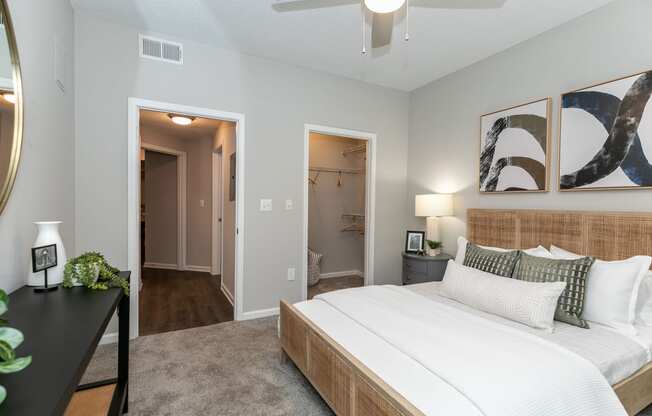 a bedroom with a large bed and a closet at Willowest in Lindbergh, Atlanta, GA