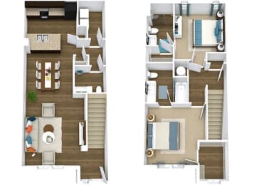 2 beds, 2.5 baths, 1,240 sqft, $2,156
