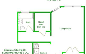 Studio, 1 bath, $1,100, Unit 001A