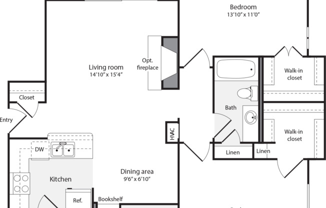 2 beds, 2 baths, 1,077 sqft, $2,559, Unit 307