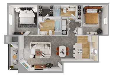 2 beds, 2 baths, 989 sqft, $1,999