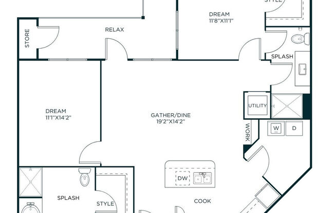 2 beds, 2 baths, 1,154 sqft, $2,580