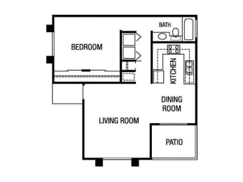 1 bed, 1 bath, 728 sqft, $2,675