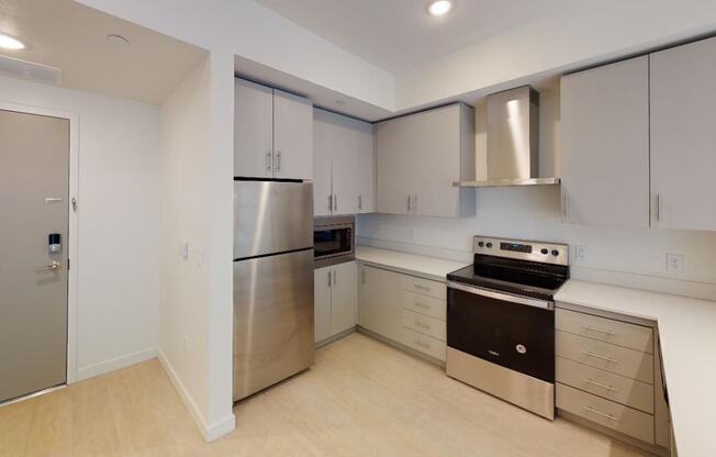 kitchen at Paperbox Lofts, Utah