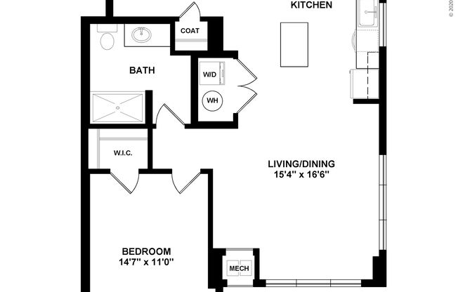 1 bed, 1 bath, 887 sqft, $4,195, Unit 332