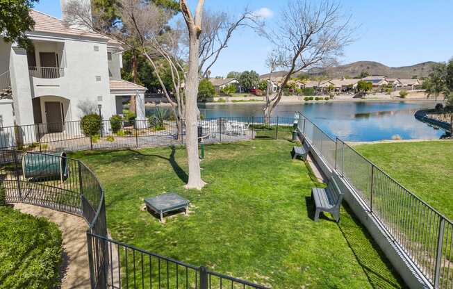 Dog Park with Lake View at Haven at Arrowhead Apartment Homes in Glendale Arizona