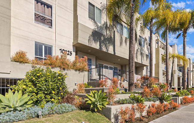 Entrance of Palms Court Apartments.