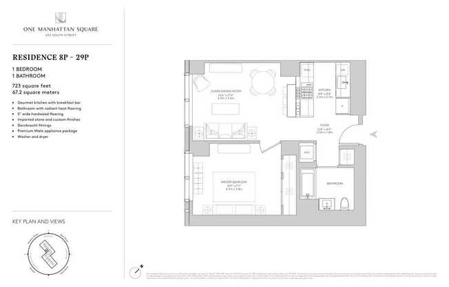 1 bed, 1 bath, 723 sqft, $5,500, Unit 23-P