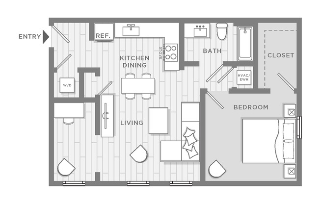 1 bed, 1 bath, 686 sqft, $1,185, Unit 2303