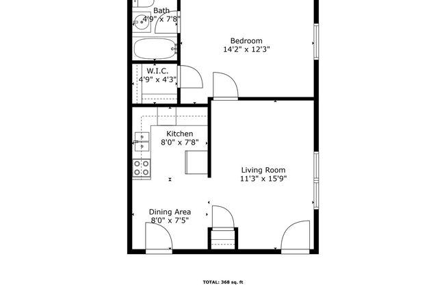 1 bed, 1 bath, 550 sqft, $949, Unit 13 - 08
