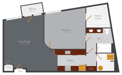 1 bed, 1 bath, 909 sqft, $1,797