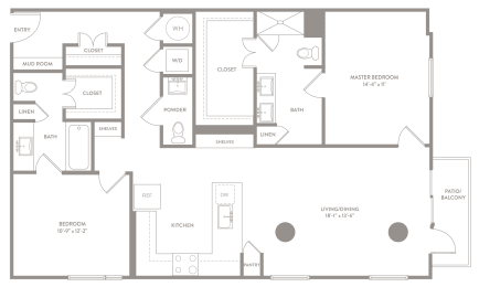 2 beds, 2.5 baths, 1,319 sqft, $3,321