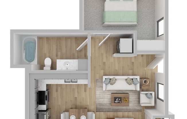 1 bed, 1 bath, 525 sqft, $870, Unit 1001-104