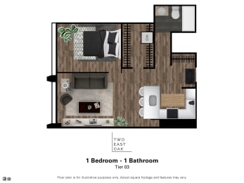 the floor plan of 1 bedroom 1100 sq ft