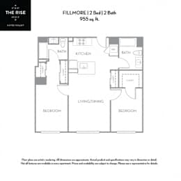 2 beds, 2 baths, 955 sqft, $5,273