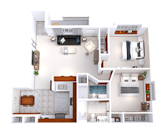 2 beds, 2 baths, 1,040 sqft, $1,663