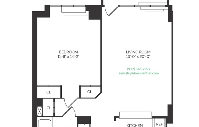 1 bed, 1 bath, 723 sqft, $4,299, Unit 16C