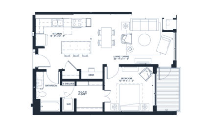 1 bed, 1 bath, 792 sqft, $1,486