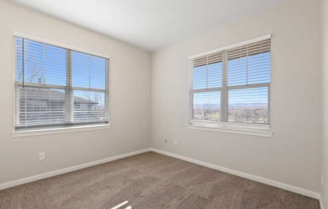 Large bedroom windows at Switchback on Platte Apartments, Littleton, Colorado