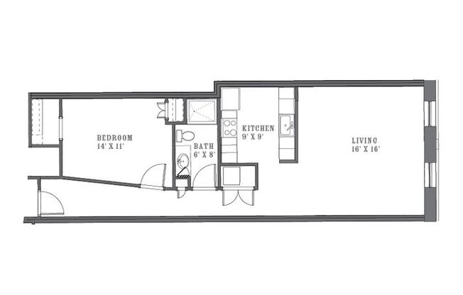 1 bed, 1 bath, 826 sqft, $1,475, Unit Cream City Lofts-311