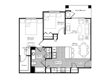 2 beds, 1 bath, 1,032 sqft, $2,335