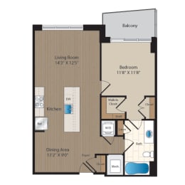 1 bed, 1 bath, 845 sqft, $2,561