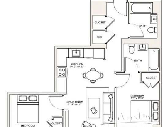 2 beds, 2 baths, $5,800, Unit 803