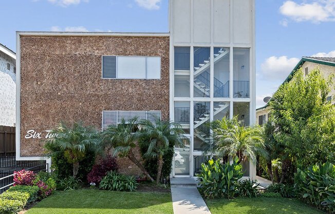 Property Exterior Front with Landscaping and Signage at Wilson Apartments in Glendale, CA