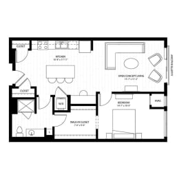 1 bed, 1 bath, 756 sqft, $1,709