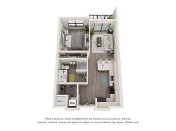 1 bed, 1 bath, 594 sqft, $1,394