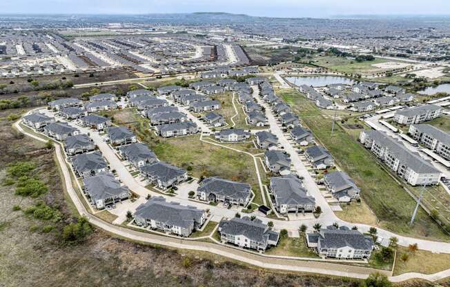 aerial view of Villages 3Eighty apartments 26850 US Hwy 380 E, Aubrey, TX 76227