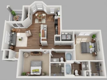 2 beds, 2 baths, 1,147 sqft, $1,615