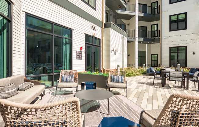 Patio at Aura Stonebridge, Virginia, 23225