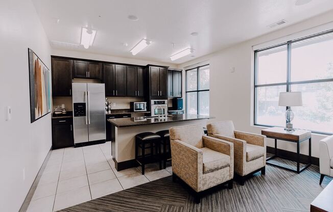 Clubhouse Kitchen at Providence Place Apartments, Salt Lake City
