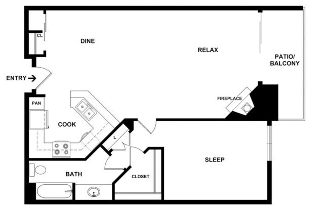 1 bed, 1 bath, 904 sqft, $2,908